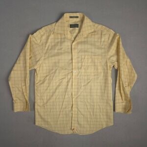 Orvis Charles F Orvis Signature Collection Yellow Windowpane Cotton Shirt Mens M